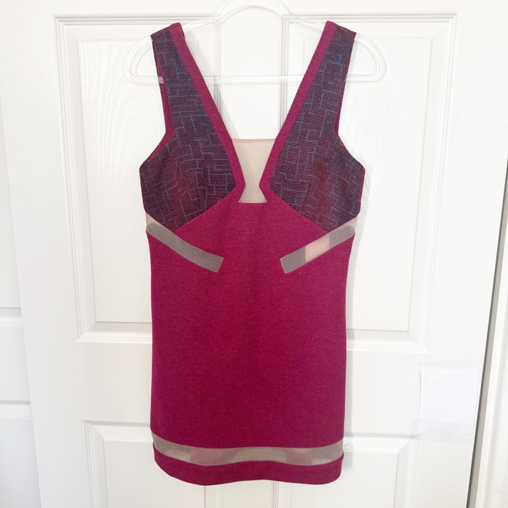 Three Floor Pink Cutout Mesh Mini Dress Size 4